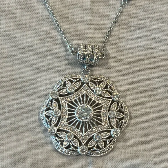 Esposito Diamonique smart snap Sterling necklace - Picture 2 of 15